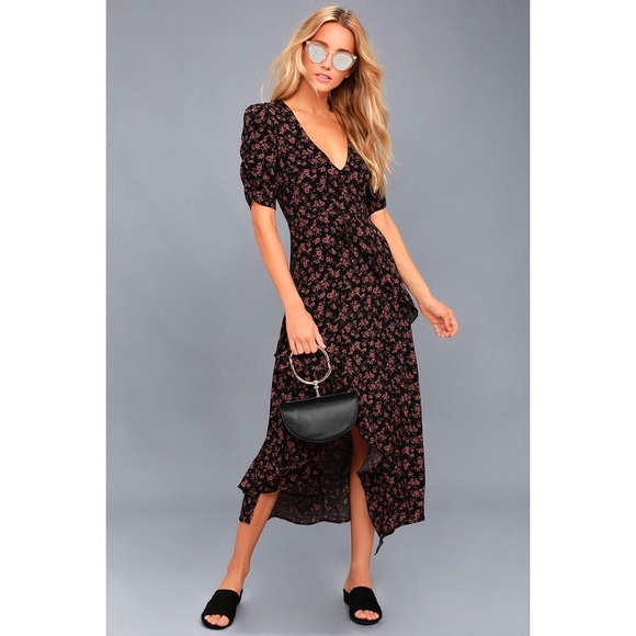 Lulu's Dresses & Skirts - 🆕 Prairie Serenade Black Floral Midi Dress Lulu's Dresses & Skirts - 🆕 Prairie Serenade Black Floral Midi Dress